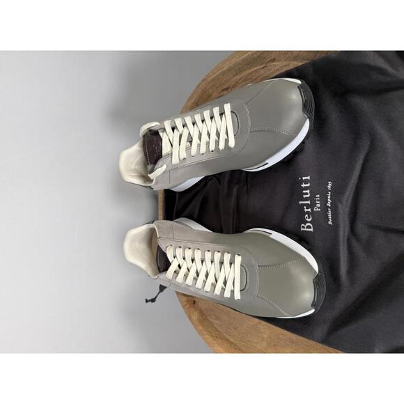 Berluti Fast Track Torino NWB Sneakers EU 40 FR 6 US 7 Light Grey Suede Leather - Picture 2 of 13